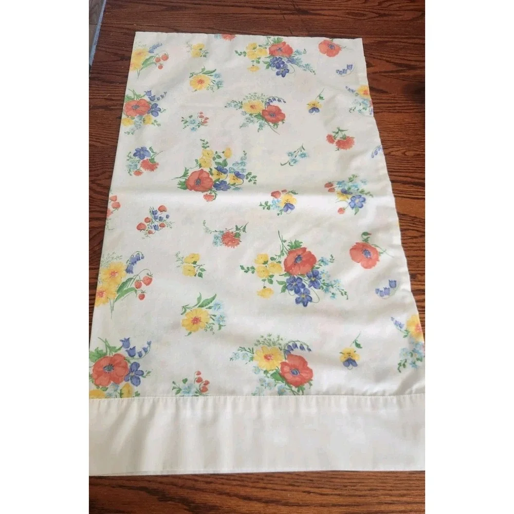 Vintage Set Of Two Multicolor Floral Polka‎ Dot Pillowcases